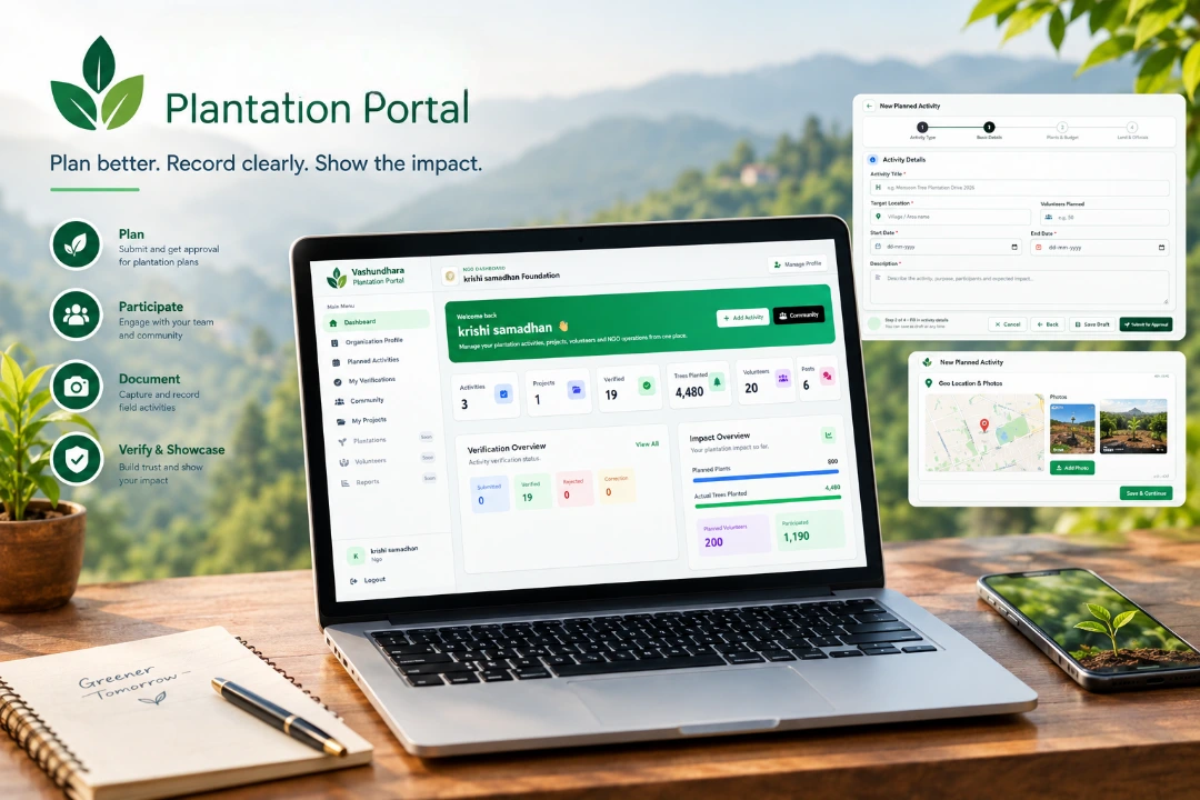 Vasudhra Plantation Portal features